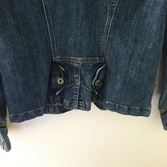 Baccini Dark Denim Zip Jacket Size Medium - Picture 4 of 7
